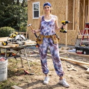 Tie Dye Sleeveless Jumpsuit Loungewear